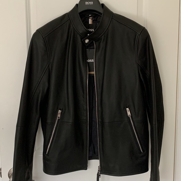 BOSS Nokuri Lambskin Leather Biker Jacket - Picture 7 of 16